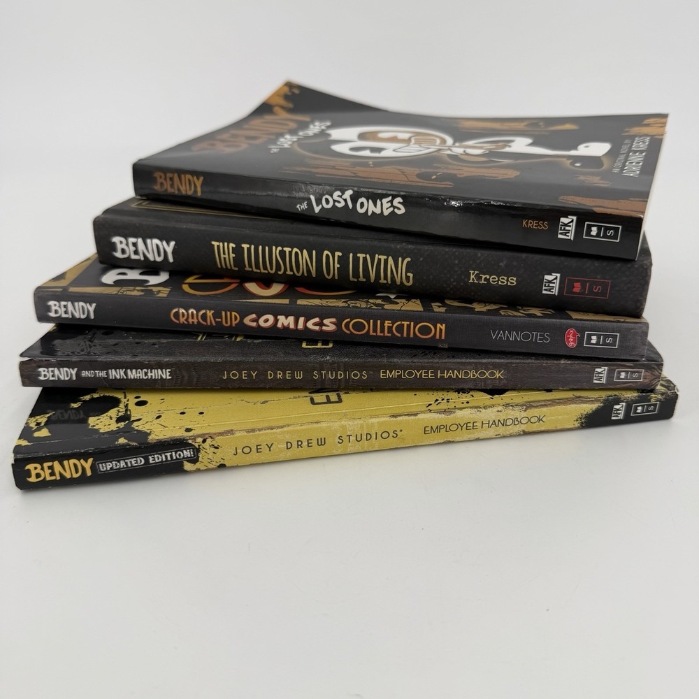 Bendy Books Lot Adrienne Kress Joey Drew Studios Employee Handbook Comic Novels - Picture 7 of 7